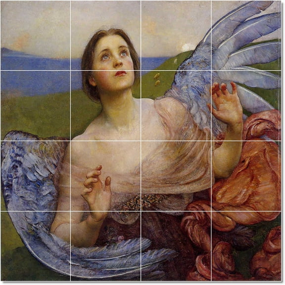 Ceramic Tile Mural-Annie Swynnerton Angels Tile Mural House Construction Ideas. 17" w x 17" h using (16) 4.25 x 4.25 ceramic tiles