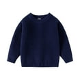 thumbnail image 3 of MKOSPLRT Fall Sweaters for Toddler Boy 1-8Y Crew Neck Warm Knit Sweaters Long Sleeve Solid Pullover Loose Fit Sweaters for Kids, 3 of 10