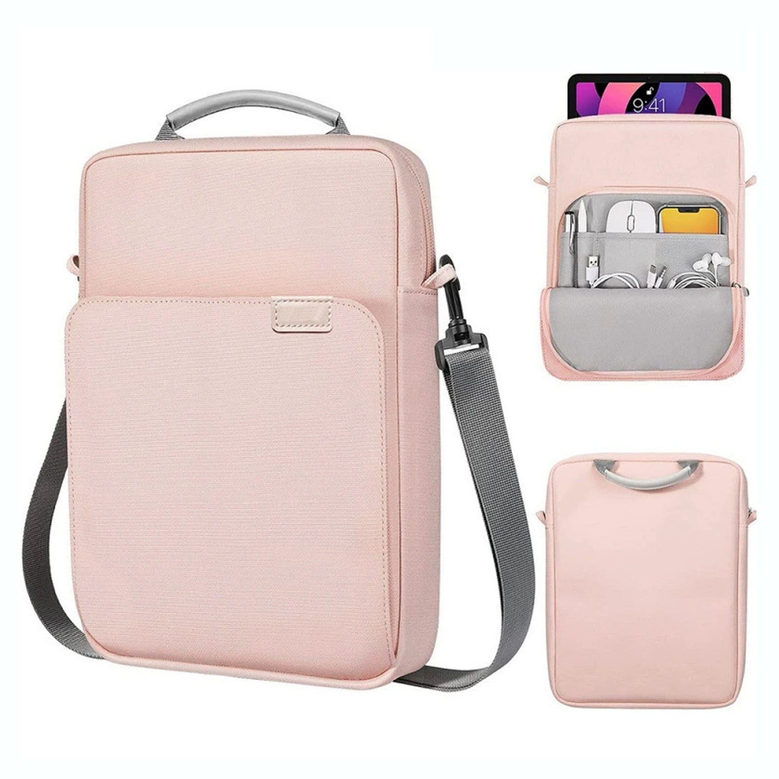 MOQIN 13.3-14 Inch Laptop Shoulder Bag for Men Women,Waterproof Computer Carrying Case Messenger Bag with Strap,Laptop Briefcase for MacBook/Notebook, Vertical Laptop Sleeve Handbag