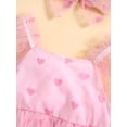 thumbnail image 6 of Bslissey Baby Girl Sweet Romper Dress Heart Print Short Sleeve Mesh Tulle Hem Jumpsuit with Headband 6M 12M 18M 24M Infant Toddler Summer Daily Clothes, 6 of 9