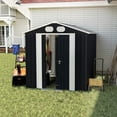 thumbnail image 5 of 8x6 FT Outdoor Storage Shed, Metal Tool Shed with Lockable Doors, Air Vents, Clear Window for Backyard Garden Patio, 5 of 9