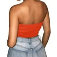 thumbnail image 4 of USSUMA T-Shirts for Women Trendy Tube Crop Top Basic Women's Shirts and Blouses Sleeveless Women Tops Dressy Casual Summer Cropped Strapless Bandeau Tank Off Shoulder Plus Tunics Beach, 4 of 6