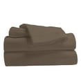 thumbnail image 1 of Comfy Bamboo World 9900 Series 100gsm Embroidered Bedsheets Sheet Set, Twin Size, Brown, 1 of 5