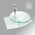 thumbnail image 3 of Halo Glass Wall Mount Vessel Bathroom Sink Round Modern 23 1/2" w/Counter, Faucet, Drain and Tempered Glass Vessel Sink Renovators Supply, 3 of 8