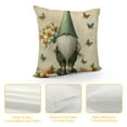 thumbnail image 4 of COMIO Hello Spring Gnome Pillow Covers Green Butterfly Floral Decorative Throw Pillow Covers for Outdoor Garden Home Sofa Bed Floral Farmhouse Seasonal Cushion Case, 4 of 5