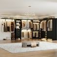 thumbnail image 7 of Homieasy Closet system with 9 wooden drawers, 7 hanging rods and corner tower, corner closet system with hanging, 127.5" L-shaped walk-in wardrobe organizer, 2000+ lbs capacity, set of 4, Black, 7 of 7