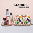 thumbnail image 4 of vegetable Eggplant Makeup Bag, Large Capacity Travel Cosmetic Bag for Women Girls- Travel Toiletry Bag Leather Portable Waterproof Makeup Case Organizer with Handle, 4 of 4