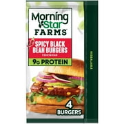 MorningStar Farms Vegetarian Spicy Black Bean Veggie Burgers, 9.5 oz, 4 Count (Frozen)