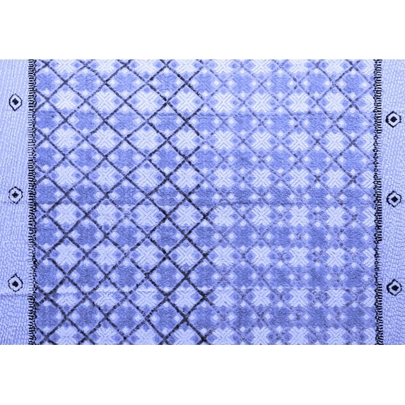 Ahgly Company Machine Washable Indoor Rectangle Abstract Blue Modern Area Rugs, 8' x 12'