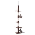 thumbnail image 1 of 8.5ft Cat Climbing Tree 5-Tier Kitty Activity Center with Scratching Post Brown and White, 1 of 7