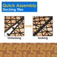 thumbnail image 3 of TrumanPick 9pcs Interlocking Outdoor Wood Flooring Tiles 12"Lx12"W for Patio Garden, Brown Checker, 3 of 7