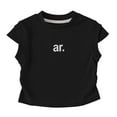 thumbnail image 4 of Gubotare Girls Summer Blouses Flower Girl Shirt Toddler Girls Tshirt Kids Little Girls Short Sleeve Party Tee Tops Size 5T 6T (Black,5-6 Years), 4 of 5