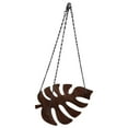 thumbnail image 5 of Monstera Leaf Wine Glass Rack Brown Wood Home Use Space Saving Under Cabinet Storage Hanger, 5 of 8