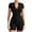 Black, variant on KANG Women Workout Jumpsuit Short One Piece Zip up Tummy Control Yoga Gym Bodysuit Bodycon Black S