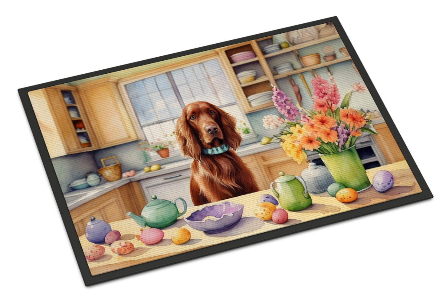 Carolines Treasures DAC6811JMAT 24 x 36 in. Decorating Easter Finnish Spitz Doormat