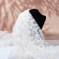 thumbnail image 2 of 4 yardas de tela de tul con estampado de margaritas, cinta de encaje floral blanca para vestidos de novia, faldas, costura DIY y decoraciones para manualidades., 2 of 9