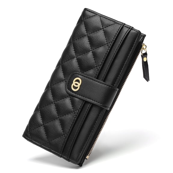 GOIACII Women's Leather Wallet Women Large Clutch RFID Protection Blocking Handbag Large Capacity Long Purse with 17 Card Slots and Mobile Phone Pocket