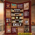 thumbnail image 1 of Personalized Books Fleece Blanket, Reading Is My Happy Places Woven Blanket,, 1 of 6