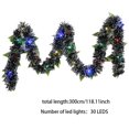 thumbnail image 6 of Christmas Garland 1 Pack Dark Green Garland Xmas Garland For Indoor Outdoor Christmas Tree Decoration Holiday Party Supplies Powered By 3A A Batteries(not Included)（coloured Light）(D,78.74inch), 6 of 9