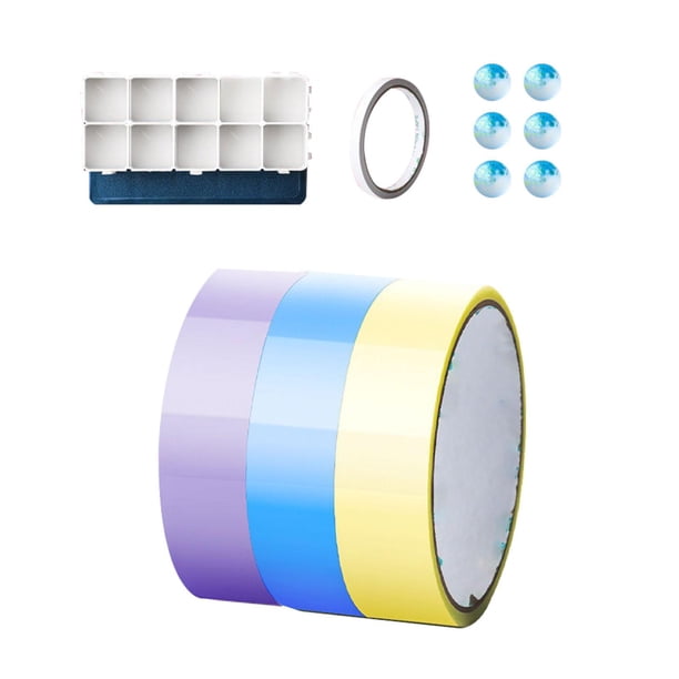 3 piezas de cintas adhesivas divertidas para bolas, cinta de bolas de color para manualidades, juguete sensorial decorativo educativo azul violeta amarillo