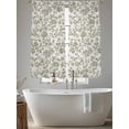 thumbnail image 5 of Pastoral Flowers Sheer Curtains 72 inches Long 2 Panels Set Green Flower Vintage Linen Texture Sheer Window Curtain Rod Pocket Voile Drapes for Living Room/Bedroom, Each 52" W x 72" L, 5 of 7