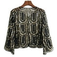 thumbnail image 2 of 1920s Shawl Vintage Evening Wrap Sequin Cape, 2 of 10