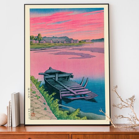 Kna Prints - 1 Pc Poster Japanese Poster, Woodblock Art, Kawase Hasui Illustration, Japandi Decor, Ocean Poster, Sunset Wall Art, UNFRAMED-8x12