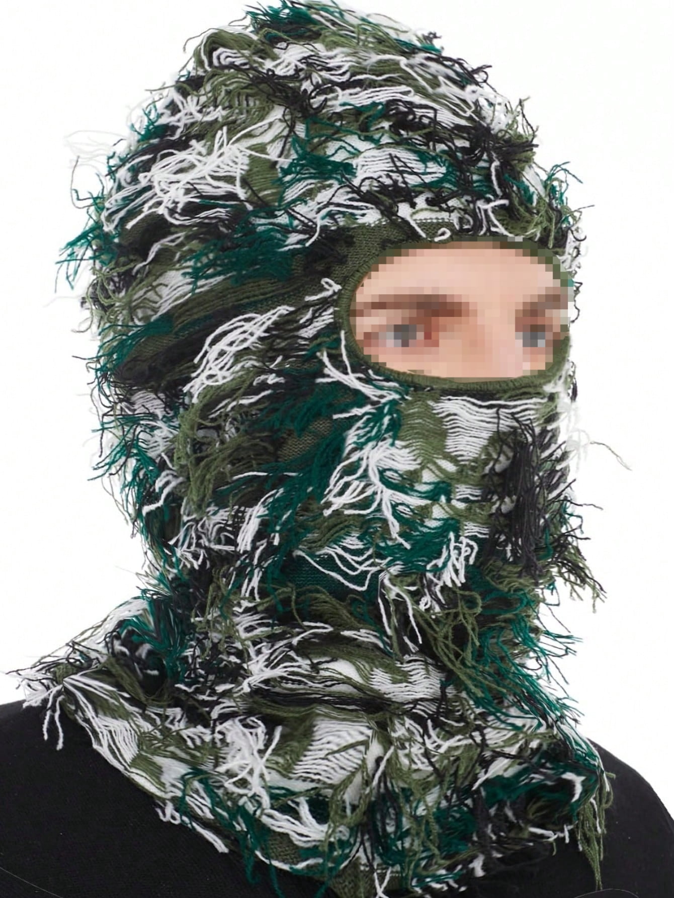 Distressed Fuzzy Balaclava Ski Mask, Multicolor, 1 Pack