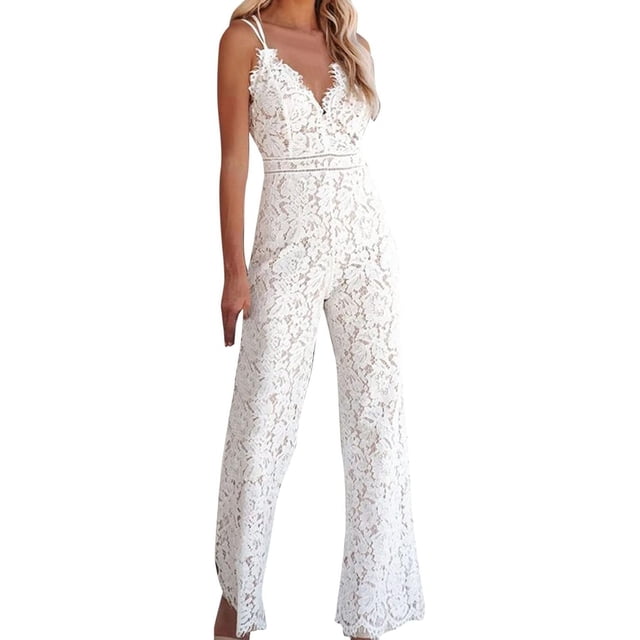 Combinaisons de Mode pour Femmes Combinaison en Denim Quotidienne Taille Haute Sans Manches Motif Cœur Dos Col Roulé (x4-Blanc, P)