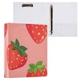 thumbnail image 3 of Strawberry Pattern 3 Ring Binders 1.5 inch Hardcover File Folders with Interior Pockets A4 Size Organizer for School Office Hospital, 3 of 8