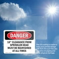 thumbnail image 6 of (2 Pack) 18 Clearance From Sprinkler Head Must Be OSHA Danger Sign 14 Inch X 10 Inch Vinyl Label Decal Sticker Weather Resistant, UV Protected for Workplace, Business, and Construction, 6 of 7