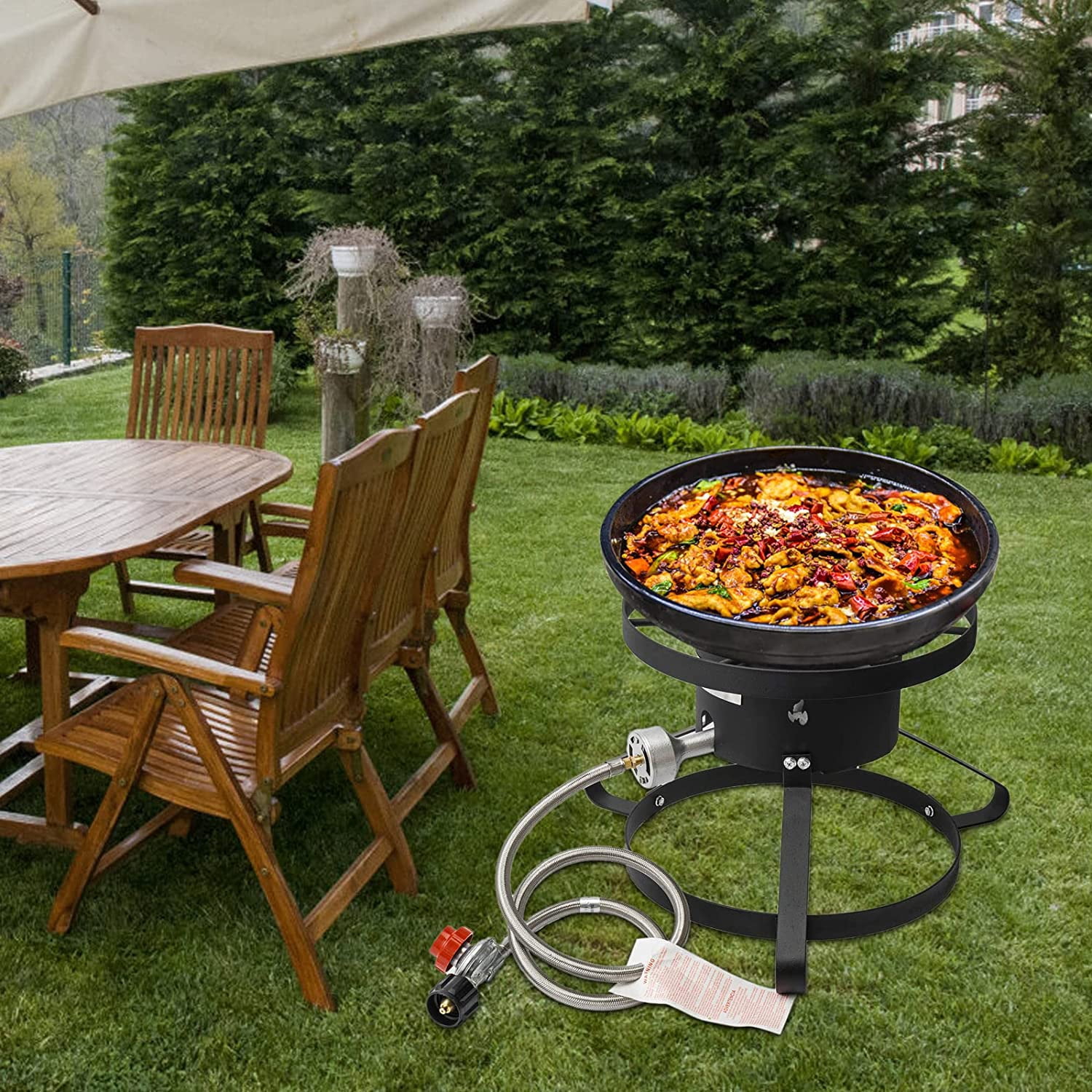 Vivicreate High Pressure Single Burner Propane Stove Outdoor Gas Cooker 35000 BTU Portable Camp Stove for Turkey Frying Boiling Seafood Brewing Estufa de Gas Portátil Fogón de Gas