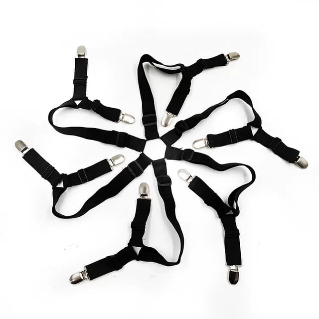 Black Bed Sheet Straps, Easy to Install Bed Sheet Clips, Fitted Sheet Clips Sheet Straps, Say Goodbye to The Messy Sheets