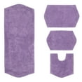 thumbnail image 3 of Home Weavers Waterford Collection 100% Cotton Non-Slip Bathroom Rug Set Machine Washable Bathroom Rug, Bath Rug, U Shaped Contour, Runner, Purple Color 4 Piece Bath Rug set, 3 of 8
