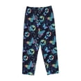 thumbnail image 6 of Uemuo Blue Butterfly Pattern Women's Wide Leg Palazzo Lounge Pants with Pockets Light Weight Loose Comfy Casual Pajama Pants-Large, 6 of 9