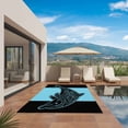 thumbnail image 3 of Dolphin Black Outdoor Rug for Patio/Deck/Porch, Non-Slip Large Area Rug 3 x 5 Ft, Nautical Mandalas Blue Boho Abstract Indoor Outdoor Rugs Washable Area Rugs, Reversible Camping Rug Carpet Runner, 3 of 8