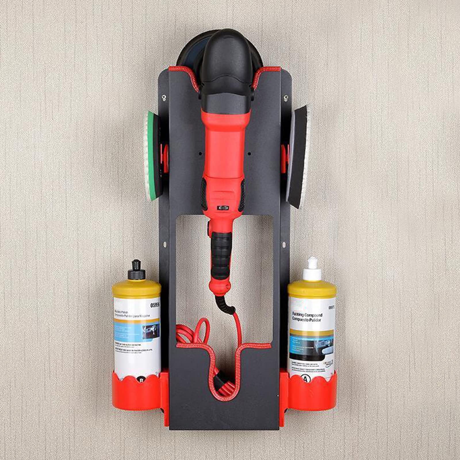 Wall Mount Polishing Machine Holder Buffer Rotary Polisher Car Detailing Storage Rack for Car Beauty Shop Accessories