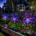 thumbnail image 7 of Christmas Solar Garden Firework Lights, GoXteam Outdoor Waterproof 2 Pack 120 LED Sparklers Solar Lights with 8 Modes for Outside Patio Backyard Yard Pathway Walkway Decorations (Colorful), 7 of 7