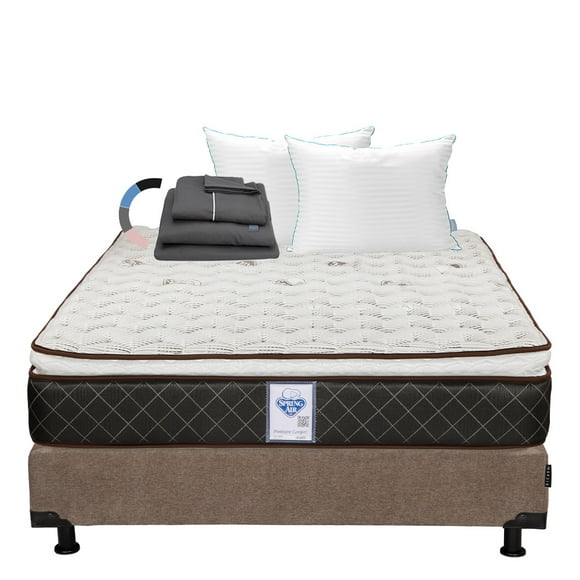 Colchon Matrimonial Minesota+Box Base Cama+Almohada Royal Twin+Sabanas Royal