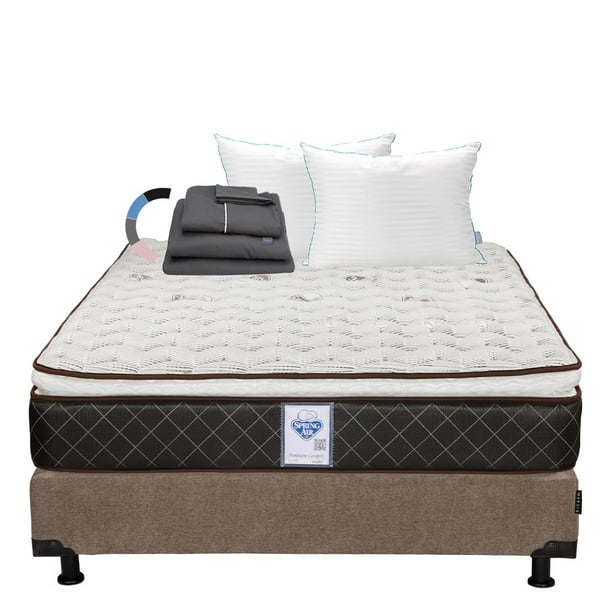 Colchon Individual Minesota+Box Base Cama+Almohada Royal Twin+Sabanas Royal