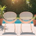 thumbnail image 3 of Tcbosik Outdoor Chairs Set of 2, Metal Armless Chair, Modern Accent Chair for Lawn, Garden, Backyard, Easy Assembly, Orange, 3 of 10