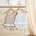 thumbnail image 4 of Conjunto de ropa elegante de verano para niñas, Top y pantalones cortos con tirantes a rayas, traje infantil, camisola para niños pequeños de 0 a 3 años, 2 uds., 4 of 6