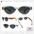 thumbnail image 2 of Polarized Cat Eye Thick Horn Rim Retro Hipster Vintage Vibe Sunglasses Grey Tortoise - Black, 2 of 8