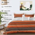 thumbnail image 3 of King 4 Piece Bedding Set Retro Orange Brown Beige Stripes Soft Breathable Duvet Cover and Pillowcase, Wood Grain Duvet Cover Set Bed Sheets for Bedroom Dormitory Guest Room, 3 of 9