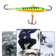 thumbnail image 2 of Yibooy 83mm/18g Fishing Lures Treble Hook Ice Fishing Lures Pesca Tackle (Green), 2 of 6