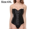 thumbnail image 2 of Top tipo bustier con corsé y cintura deshuesada, botones frontales y túnica sexy - Negro, 2 of 5