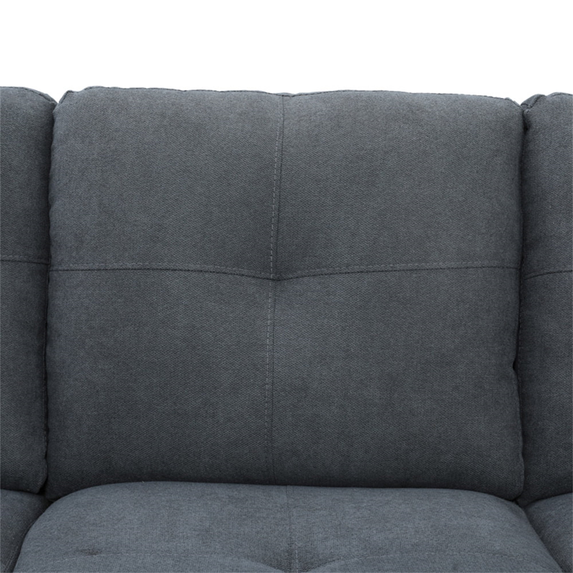 Aukfa 3 Piece Living Room Sectional Sofa Set w/ Right Facing Chaise, Storage Ottoman, Dark Gray