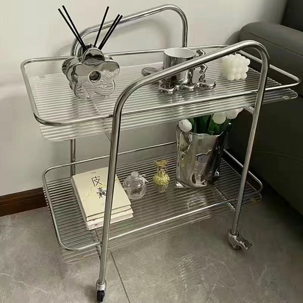 Mesa auxiliar de sofá medieval, mesa de centro creativa para carrito de comedor, organizador de carrito para sala de estar, mesita de noche roja de red