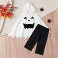 thumbnail image 4 of BOOMNY Halloween Boys Ghost Dress Up Funny Ghost Face Hooded Capes Pants Hallowmas Stage Performance Outfits for Kids, 4 of 7