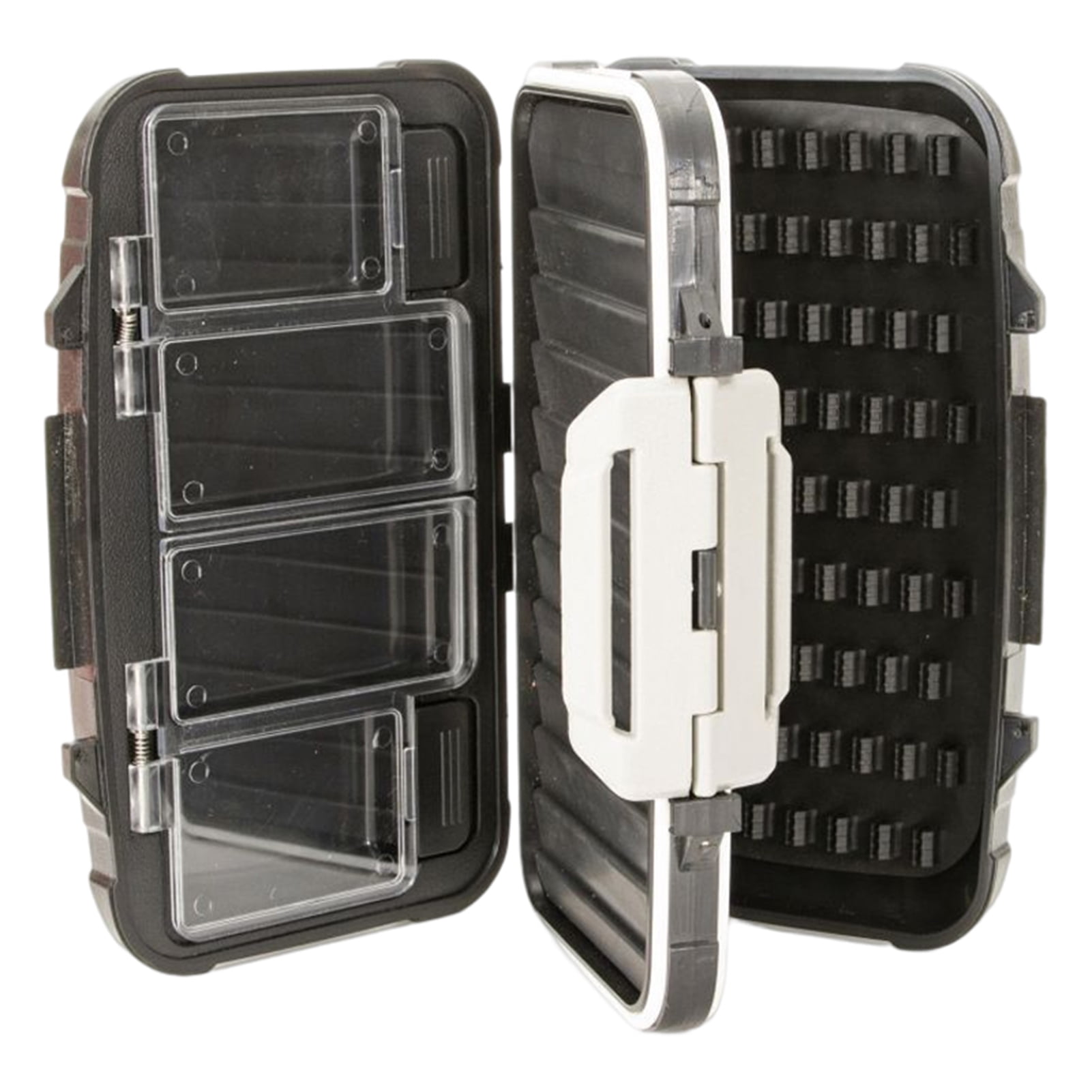 huanledash Fishing Tackle Box Sturdy Lightweight Portable Thicken Texture Multifunctional Shockproof ABS Double-open Fishing Box Flies Accessories